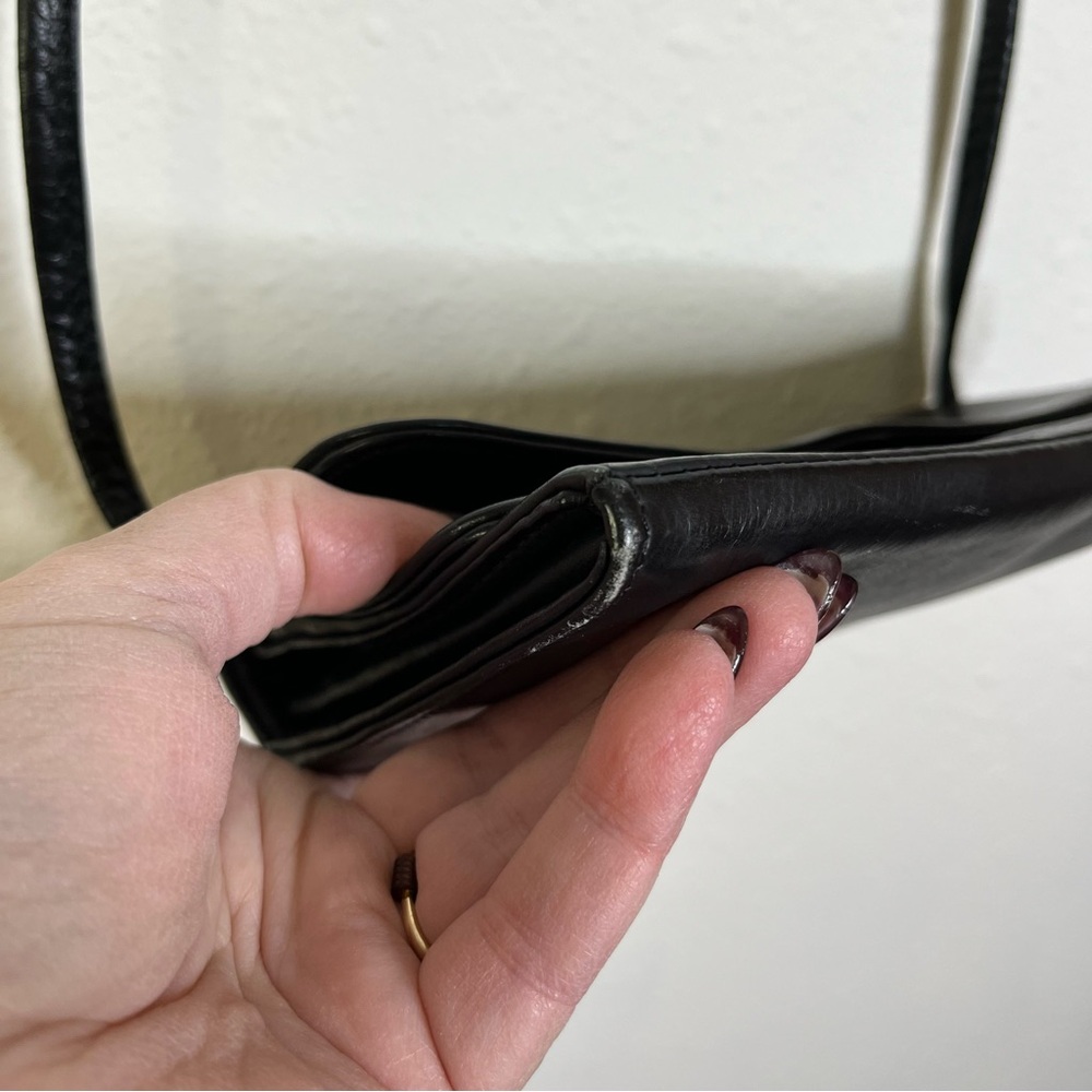 HOBO International Black Leather Crossbody Bag vintage envelope small purse - Picture 10 of 11